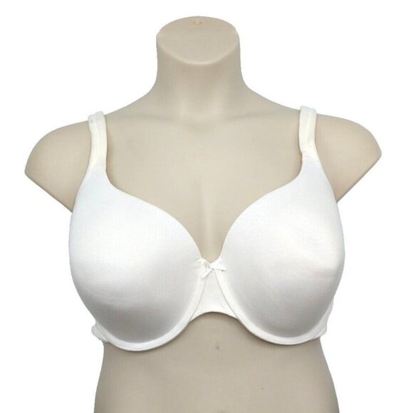 Cacique Lane Bryant Women Bra T Shirt Cotton Blend Plus Size 42DD White - Picture 2 of 10
